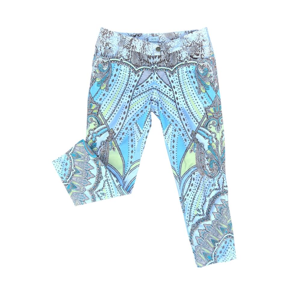 Cache y2k mid rise paisley print capri slacks size S*